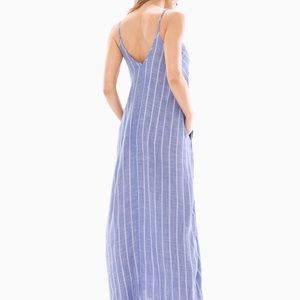 NWT Elan V-Back Maxi Dress Blue/White Stripe